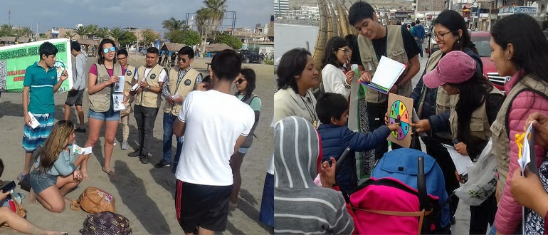 Estudiantes de Ingeniería en Ecoturismo realizan campaña en playas de La Libertad
